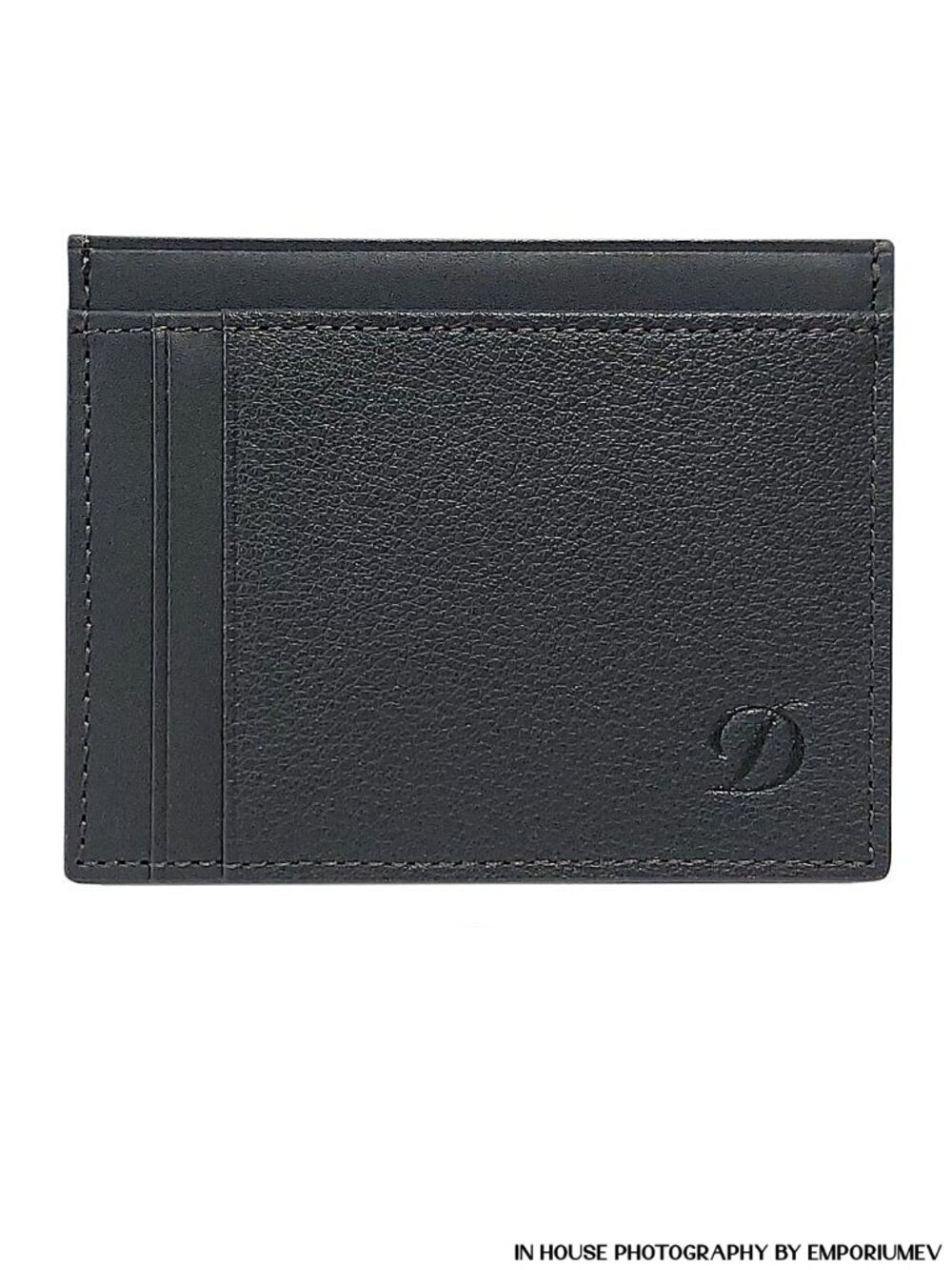 S.T. Dupont 093004C Outlet SLG Grained Grey Leather Men Credit Card Holder